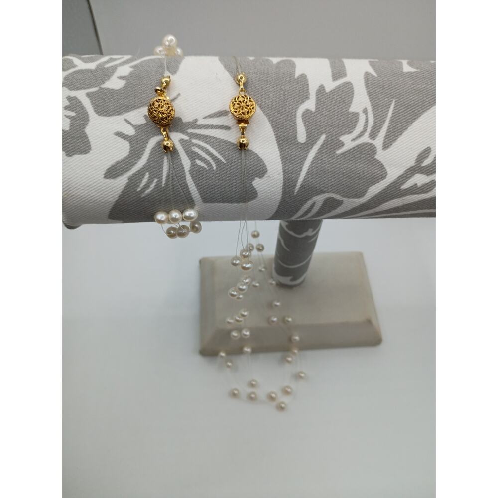 Genuine Pearl Necklace & Bracelet - Picture 4 of 8